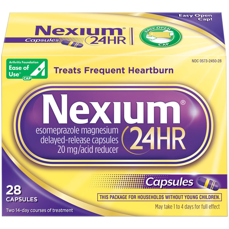 Nexium Nexium 24HR Acid Reducer, 20mg Esomeprazole Magnesium Capsules, 28 Count Medicine & Drugs