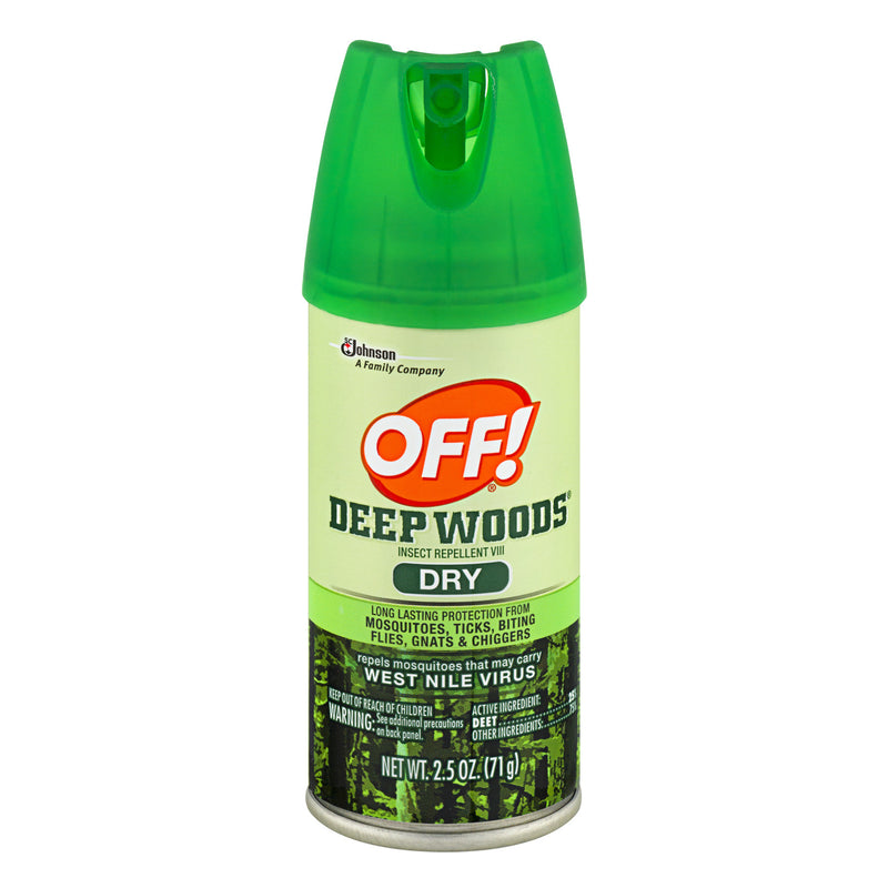 Off Off Deep Woods Dry Aerosol Insect Repellent VIII, 2.5 Oz Repellents Sea Green
