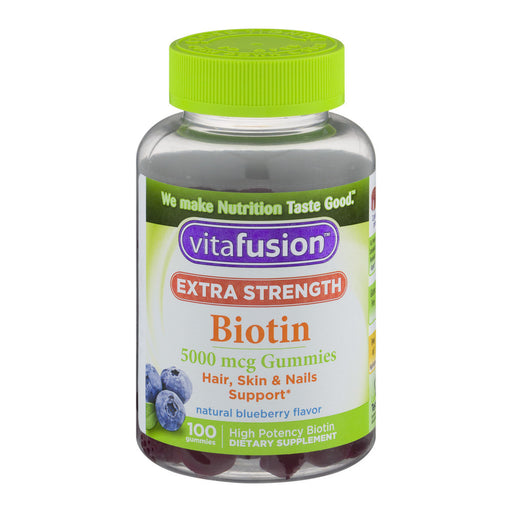 Vitafusion Vitafusion Biotin 5000 mcg, Hair, Skin & Nails Support, Natural Blueberry Flavor, 100 Gummies Vitamins & Supplements