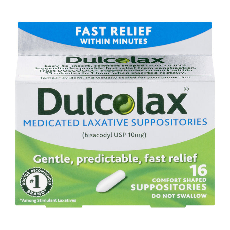 Dulcolax Dulcolax Suppositories, Medicated Laxative, 10 Mg, Comfort Shaped Health & Beauty