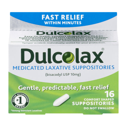 Dulcolax Dulcolax Suppositories, Medicated Laxative, 10 Mg, Comfort Shaped Health & Beauty
