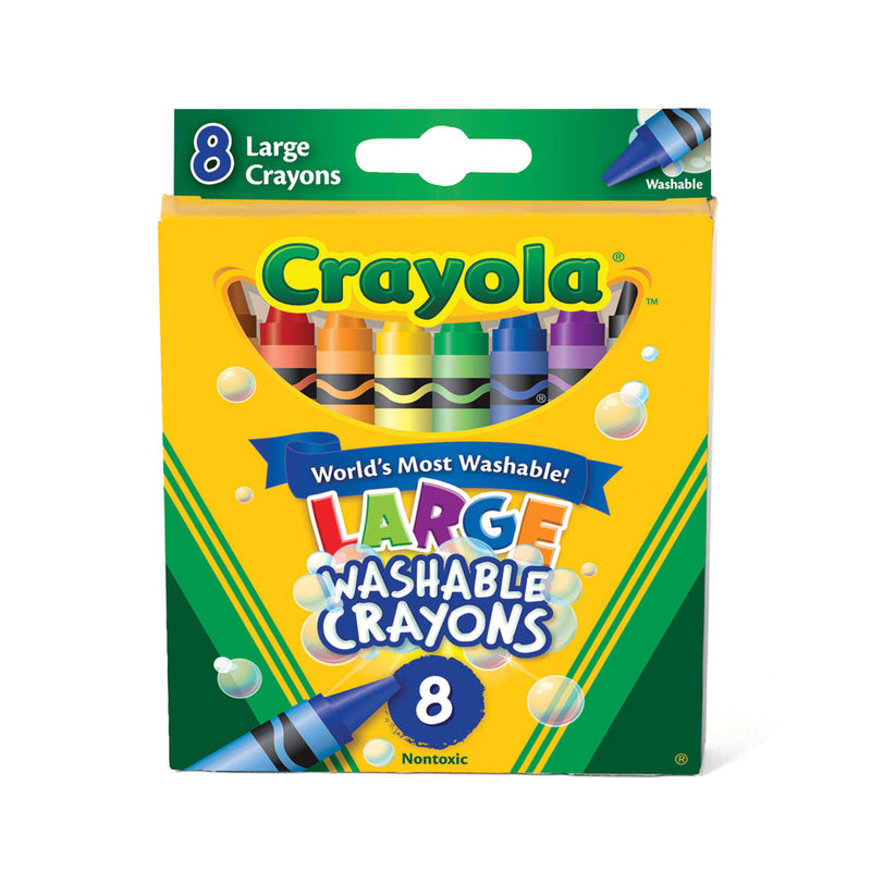 Crayola Crayola Ultra-Clean Washable Crayons, Large, 8 Colors/Box Toys