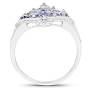 Bids.com 1.53 Carat Genuine Tanzanite .925 Sterling Silver Ring Rings