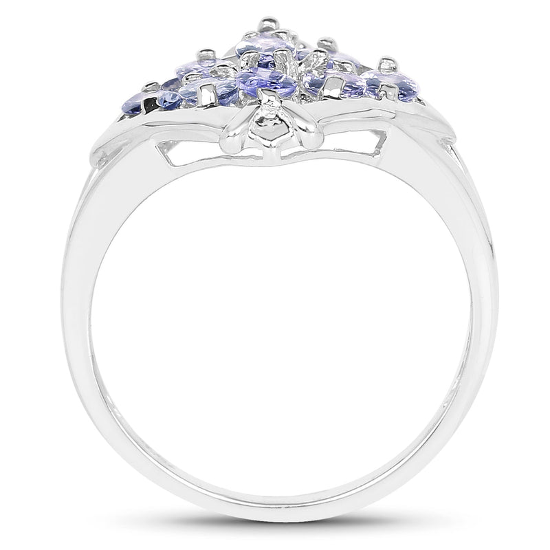 Bids.com 1.53 Carat Genuine Tanzanite .925 Sterling Silver Ring Rings