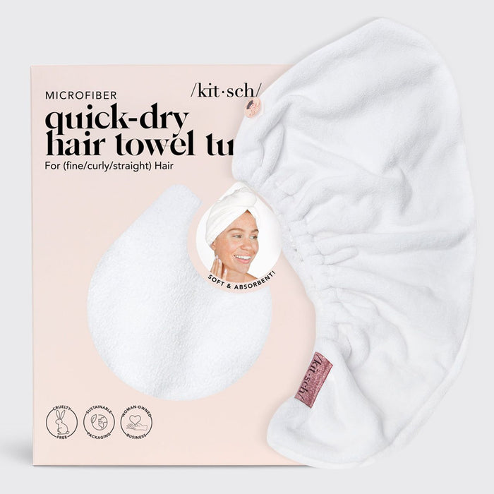 Kitsch - White Microfiber Hair Towel