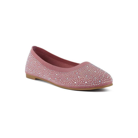 Splash Rhinestones Embellished Ballet Flats