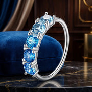 Bids.com 925 Sterling Silver Ring with White Gold Plating for Women, Size 6.0 Rings