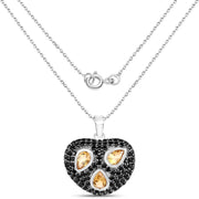 Bids.com 3.19 Carat Genuine Citrine and Black Spinel .925 Sterling Silver Pendant Pendants