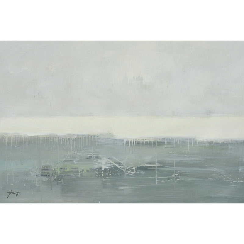 Nava Beauty Original Oil Painting of Abstract ocean Light Slate Gray