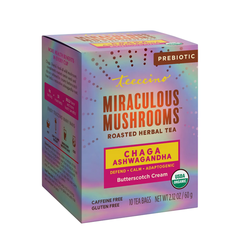 Chaga Ashwagandha Butterscotch Cream Mushroom Herbal Tea