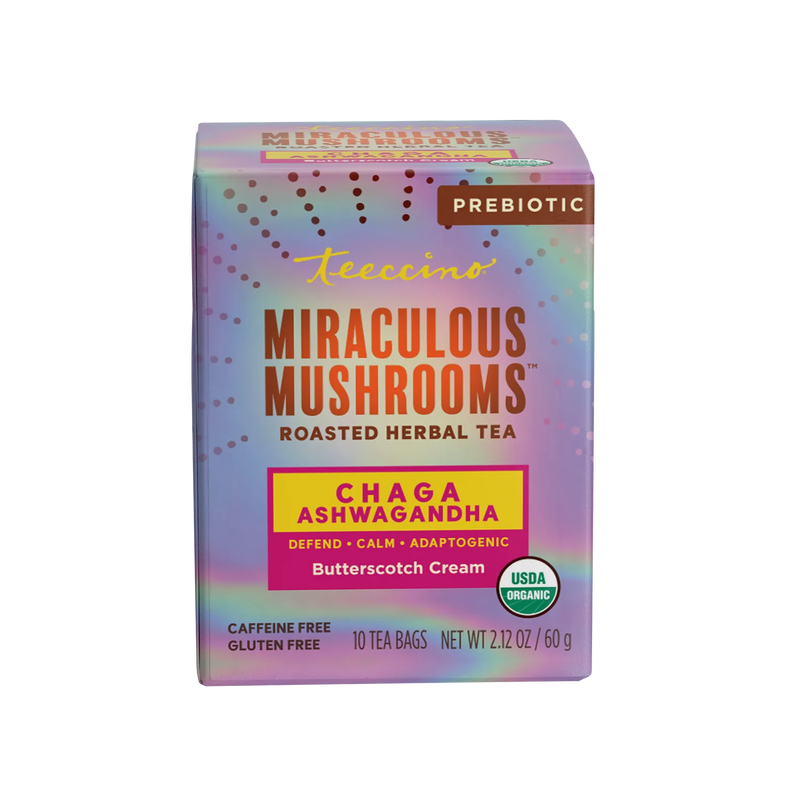 Chaga Ashwagandha Butterscotch Cream Mushroom Herbal Tea