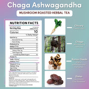 Teeccino Chaga Ashwagandha Butterscotch Cream Mushroom Herbal Tea Herbal Tea