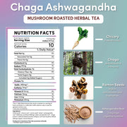 Teeccino Chaga Ashwagandha Butterscotch Cream Mushroom Herbal Tea Herbal Tea