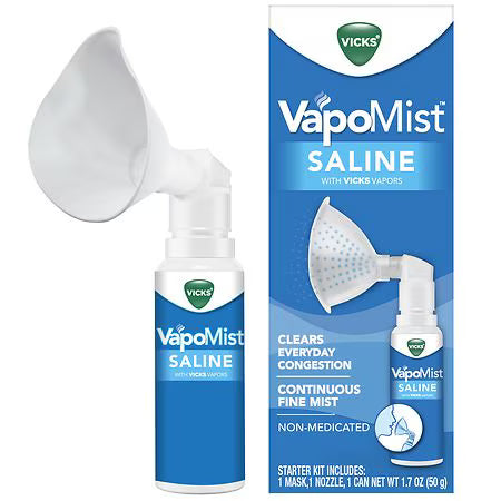 Vicks Vicks VapoMist Saline, Gentle Mist With Soothing Vapors, Non- Medicated - 1.7 oz Health Care