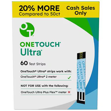 OneTouch OneTouch Ultra Test Strips One size, Test Strips 2 vials of 30ct - 30.0 ea Test Strips
