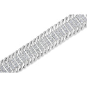 Bids.com 14K White Gold 5.0 Cttw Round Brilliant Cut Diamond 7" S Wave Serpentine Tennis Bracelet (H-I Color, I1-I2 Clarity) Bracelets