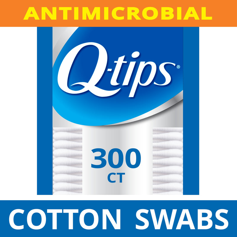 Q-tips Q-tips Antimicrobial Cotton Swabs 300 Ct. Box Cotton Swabs