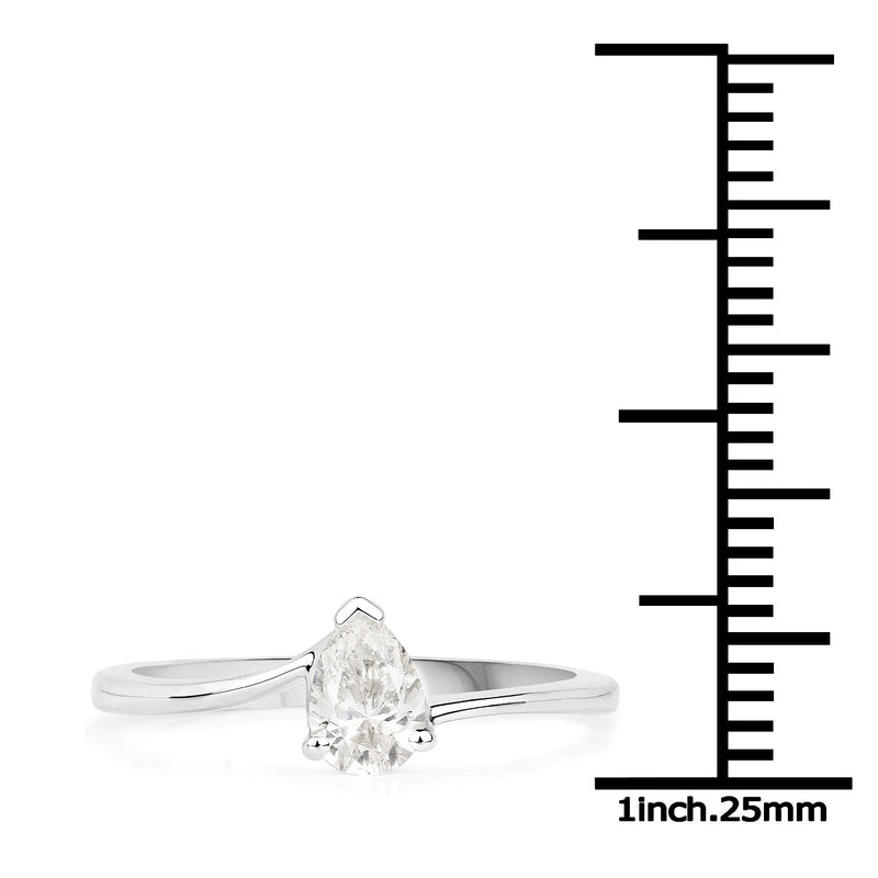 Bids.com 14K White Gold 0.50 Carat Genuine White Diamond Ring Rings