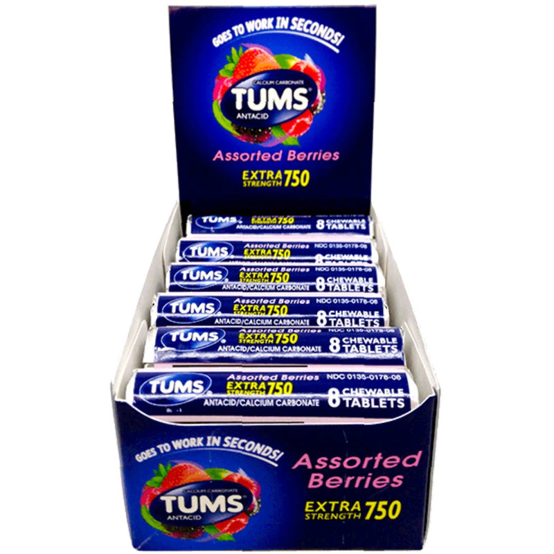Tums Tums Antacid Extra Strength 750, Assorted Berries Health & Beauty White Smoke