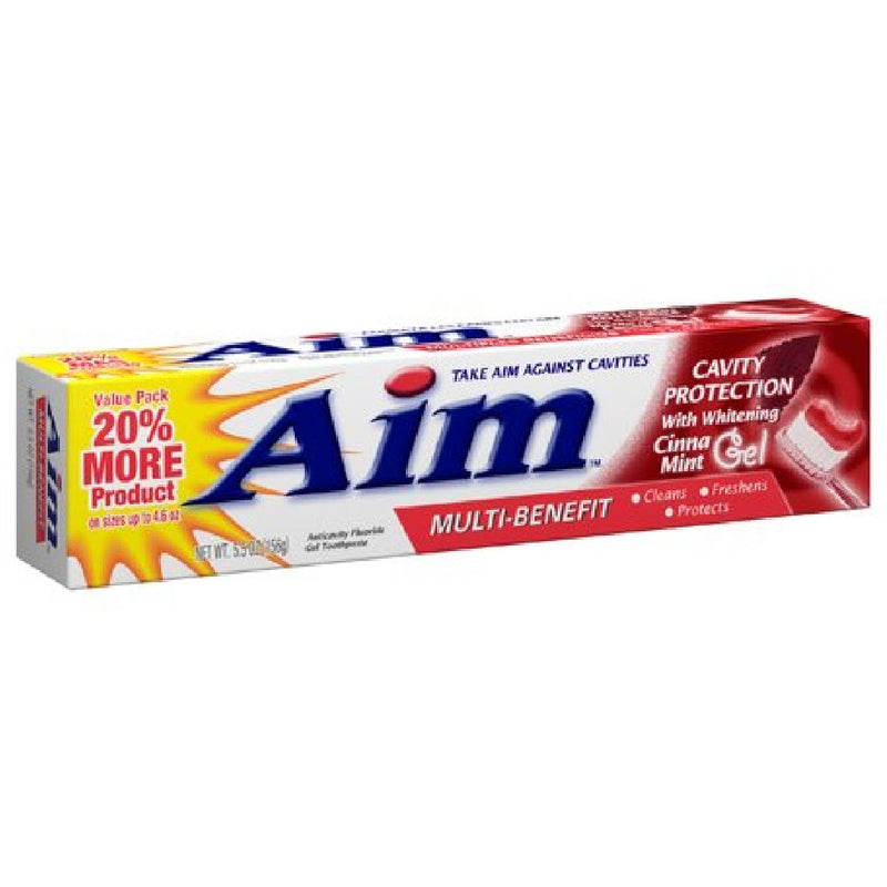 AIM AIM Cavity Protection Fluoride Gel Toothpaste With Whitening, 5.5 OZ Toothpaste White Smoke