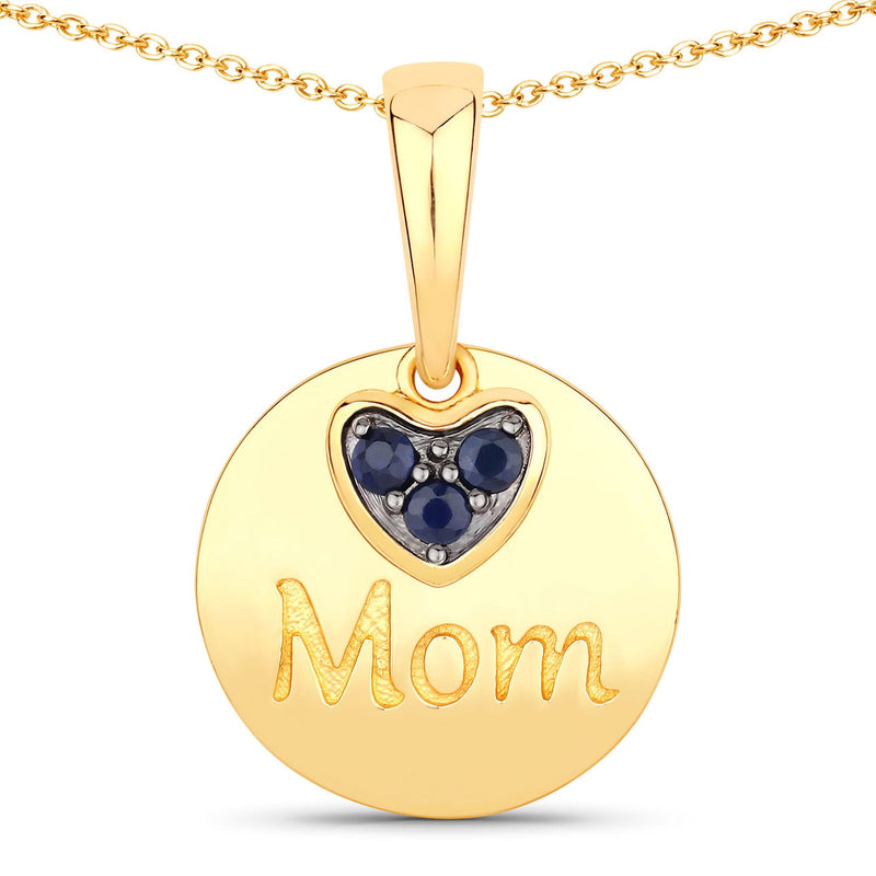 Bids.com 0.20 Carat Genuine Blue Sapphire .925 Sterling Silver Pendant Pendants