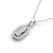 Bids.com Outer Oval Shaped Two Stone Diamond Pendant in 14k White Gold (5/8 cttw) Necklaces