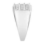 Bids.com 14K White Gold Men's Diamond Channel Set Band Ring (1 cttw, H-I Color, SI2-I1 Clarity) Rings