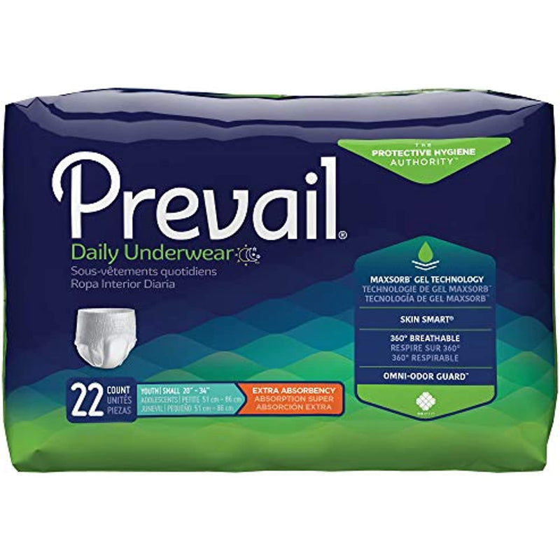 Prevail Prevail® First Quality Youth Absorbent Underwear – Size Small (22 Count) Incontinence Aids