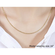 Bids.com 18k Yellow Gold Diamond Cut Cable Link Chain (1.40 mm) Necklaces