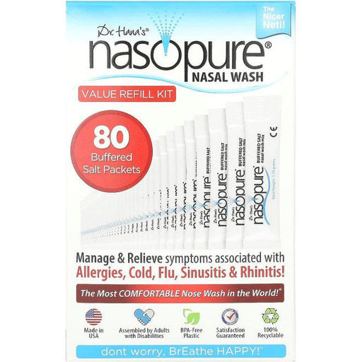 Nasopure Nasopure Nasal Wash, Value Refill Kit, 80 Buffered Salt Packets Medicine & Drugs