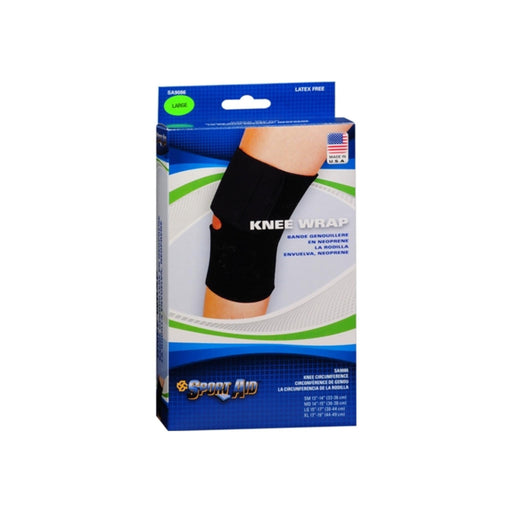 Sport Aid Knee Wrap Neoprene Sport Aid Black Large Wall Jacks & Braces