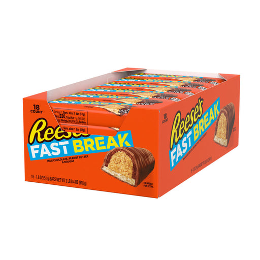 Reese's Reese's Fast Break Milk Chocolate Peanut Butter & Nougat Candy Bars – 18ct Candy & Chocolate