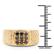 Bids.com 0.40 Carat Genuine Black Diamond .925 Sterling Silver Ring Rings
