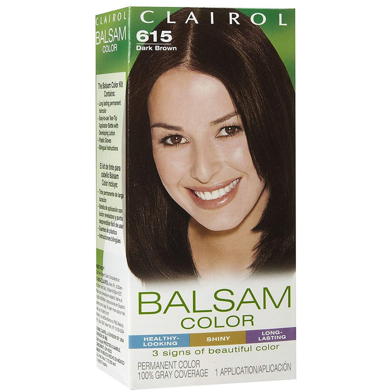 Clairol Clairol Balsam Permanent Hair Color, #615 Dark Brown Hair Color Black