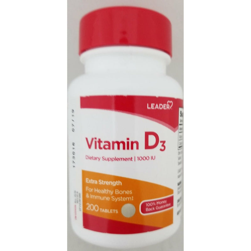 Leader Leader Vitamin D3, Extra Strength, 1000 IU, Tablets Vitamins & Supplements