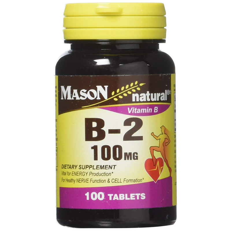 Mason Natural Mason Natural Vitamin B-2 (Riboflavin) – 100 mg Tablets Vitamins & Supplements