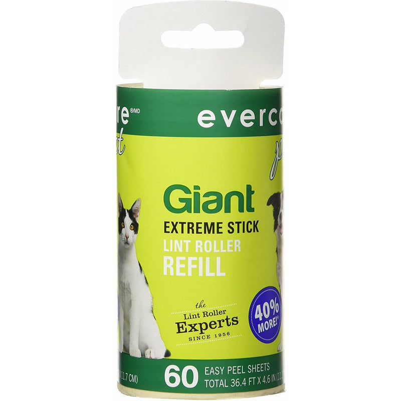 Evercare Evercare Giant Lint Roller Refill 60 X-Large Sheet Roll Pet Supplies Lavender