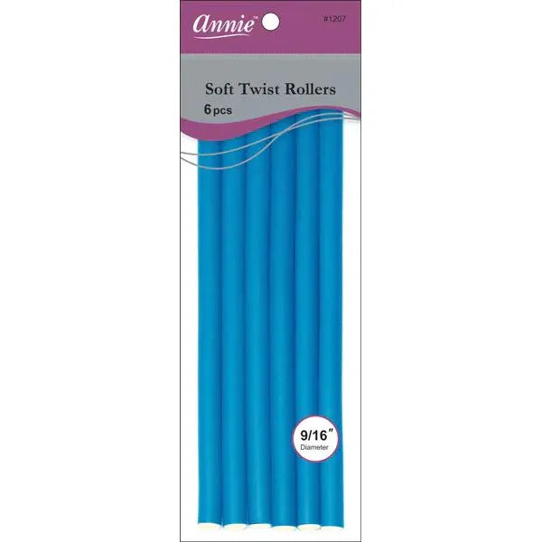 Mill's Beauty Supply Annie Soft Twist Rollers 6pcs - 9/16in Dia Hair Rollers