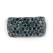 Bids.com 1.17 Carat Genuine Blue Diamond .925 Sterling Silver Ring Rings