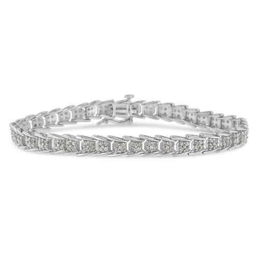 Bids.com 10k White Gold 2 cttw Diamond Fan-Shaped Link Tennis Bracelet (I-J Clarity, I3 Color) - Size 7.25" Bracelets