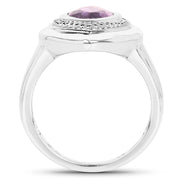 Bids.com 2.00 Carat Genuine Amethyst .925 Sterling Silver Ring Rings