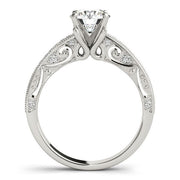 Bids.com 14k White Gold Antique Pronged Round Diamond Engagement Ring (1 1/8 cttw) Rings