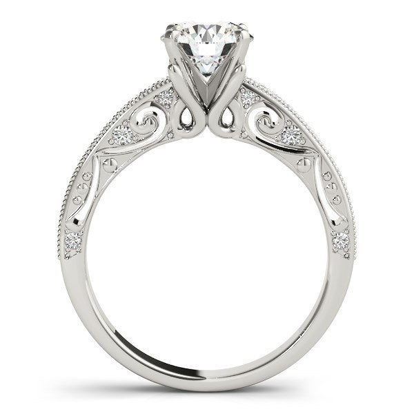 Bids.com 14k White Gold Antique Pronged Round Diamond Engagement Ring (1 1/8 cttw) Rings