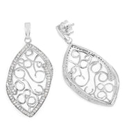 Bids.com 0.73 Carat Genuine White Diamond .925 Sterling Silver Earrings Earrings