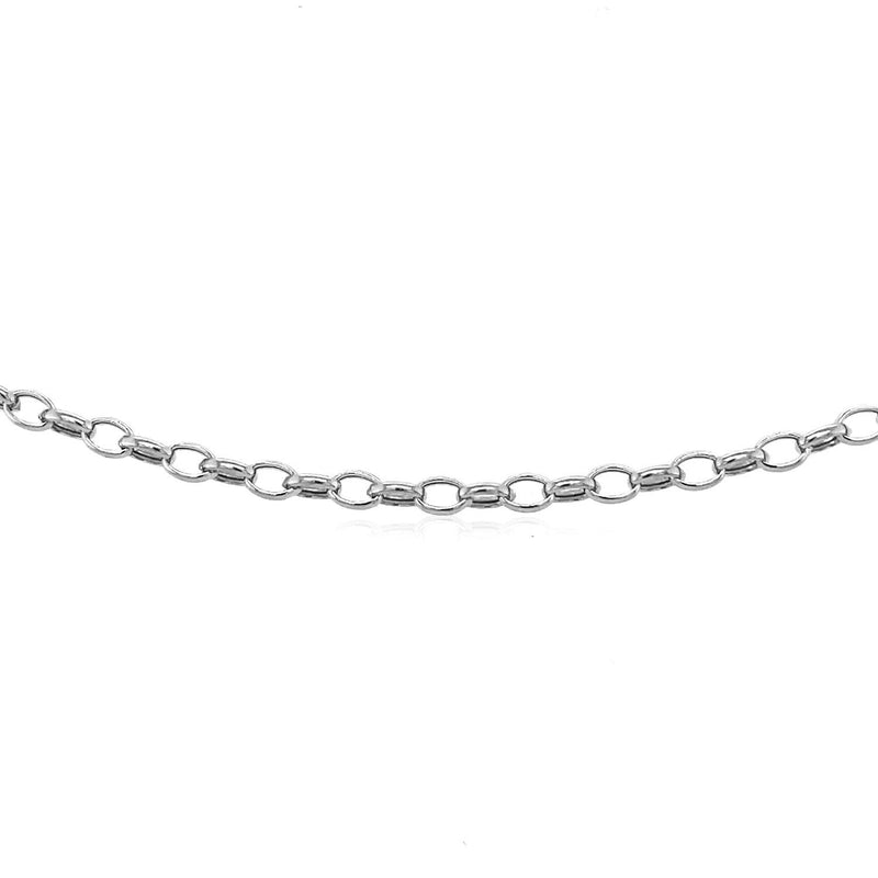 Bids.com 3.2mm 14k White Gold Oval Rolo Chain Necklaces