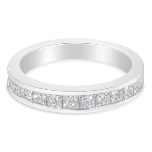 Bids.com Women's 18K White Gold Princess Cut Diamond Band Ring (1 Cttw, G-H Color, SI1-SI2 Clarity) - Size 6 Rings