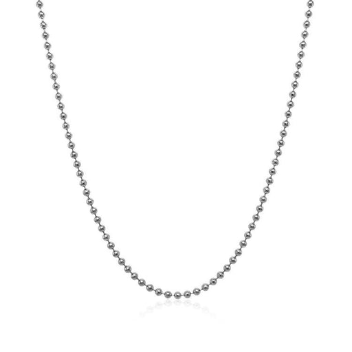 Bids.com 14k White Gold Bead Chain 1.5mm Necklaces