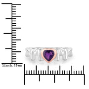 Bids.com 0.43 Carat Genuine Amethyst .925 Sterling Silver Ring Rings