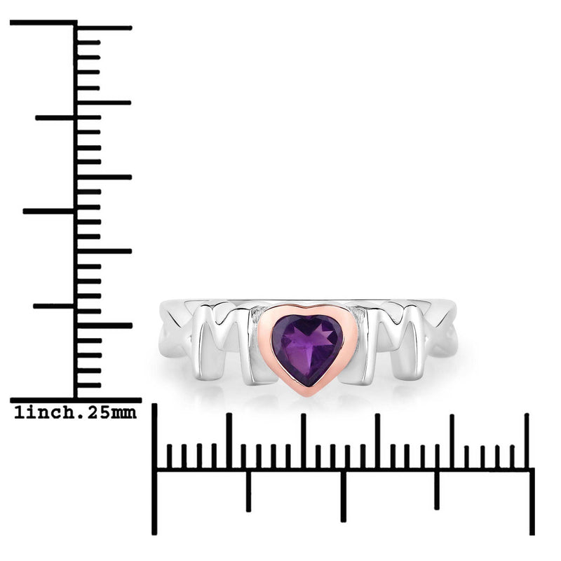 Bids.com 0.43 Carat Genuine Amethyst .925 Sterling Silver Ring Rings