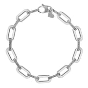 Bids.com 14k White Gold Diamante Paperclip Chain Bracelet (7.00 mm) Bracelets